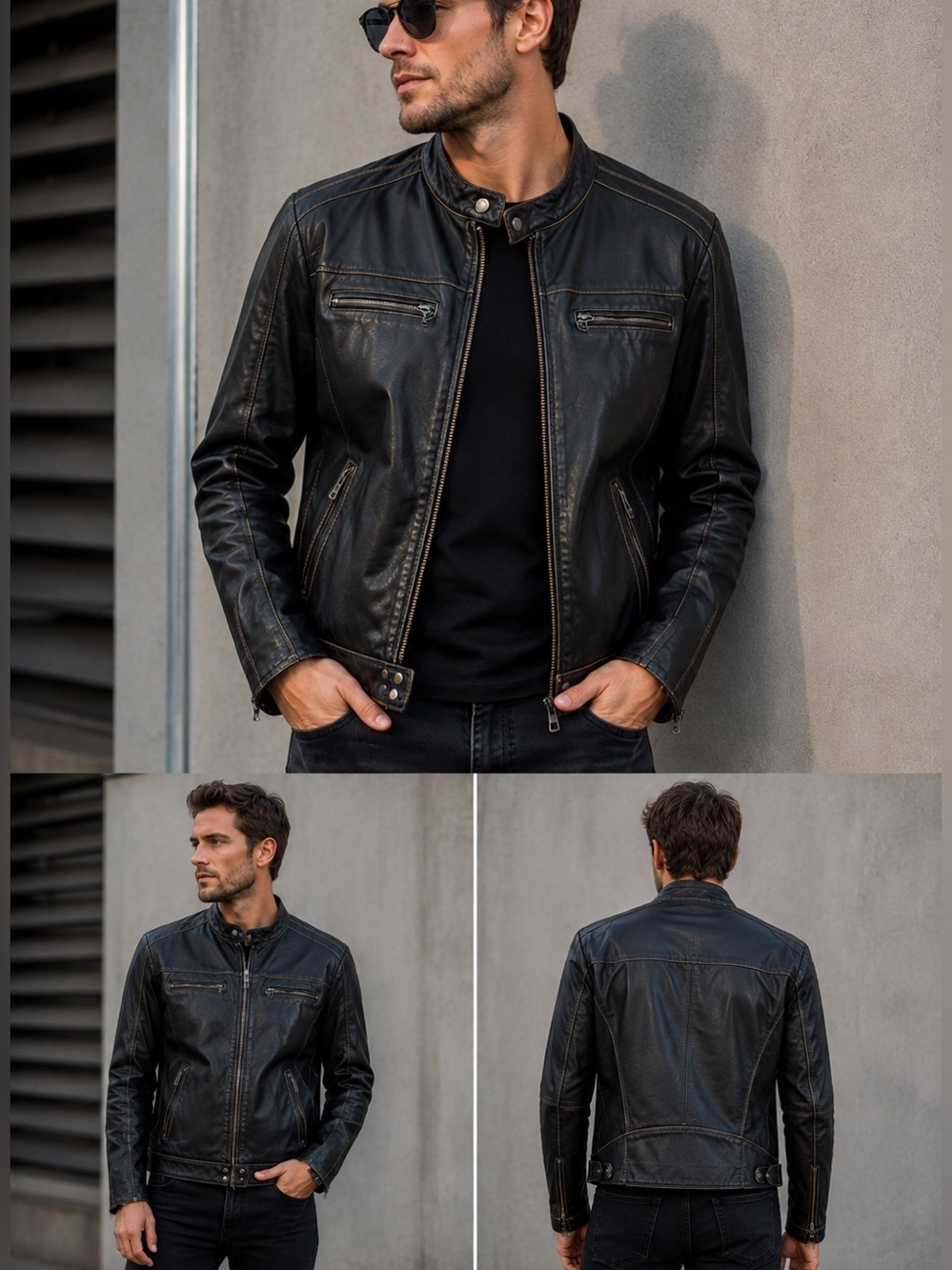 Danier Dark Brown Leather Bomber Jacket Men Size Small